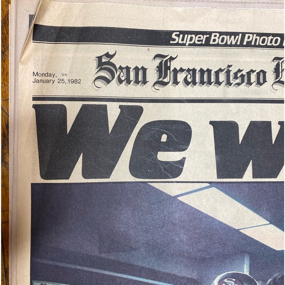 Vintage San Francisco Examiner 49ers Super Bowl Souvenier Newspapers 01-25-1982 - Picture 3 of 12